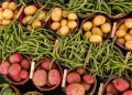 Fresh organic produce on sale at the local farmers market.