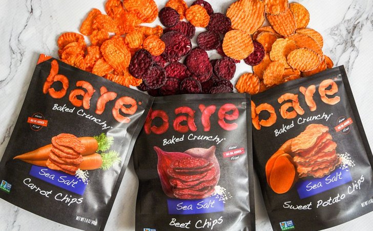 Bare Snacks® a’ cur air bhog sliseagan glasraich crùbach bèiceichte