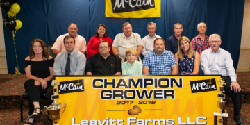 Leavitt Farms recognized as Champion potato grower for McCain Foods Easton