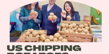 Historic display of US chipping potatoes at tradeshow in Shanghai, China