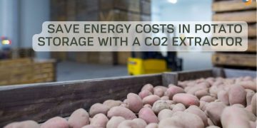 Save energy costs in potato storage with a CO2 extractor