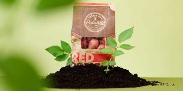 A Spud Option Packed in a 100% Compostable and Recyclable Bag