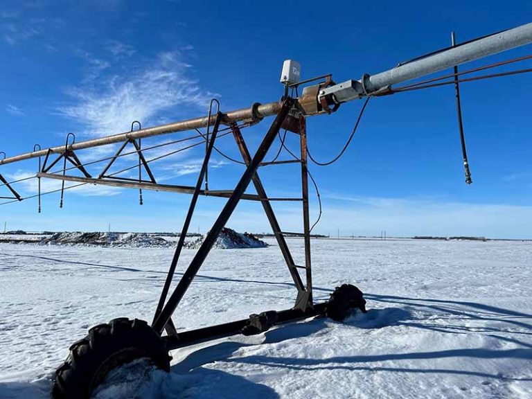 pivot irrigation system for winter