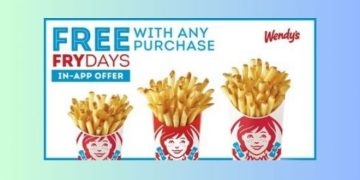 Wendy’s offers free hot and crispy fries every Friday!