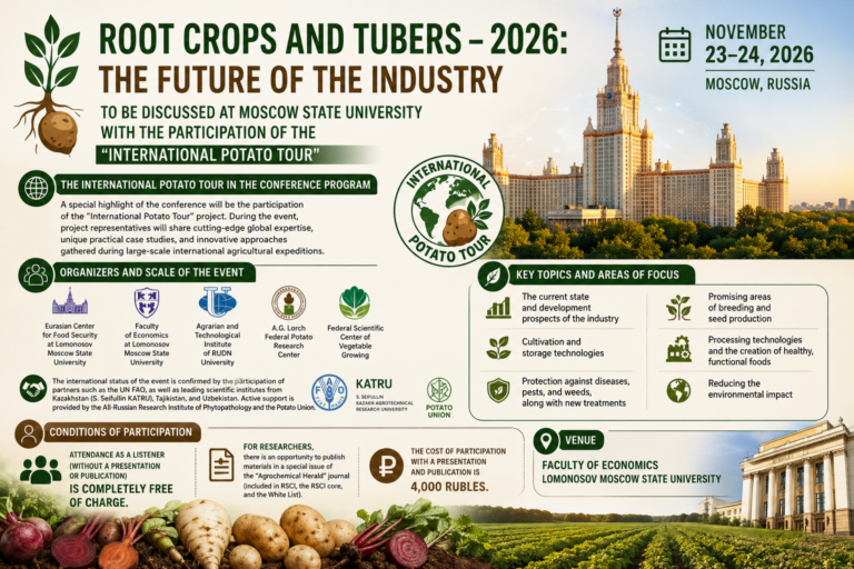 "Root Crops and Tubers – 2026": The Future of the Industry to Be Discussed at Moscow State University with the Participation of the "International Potato Tour"