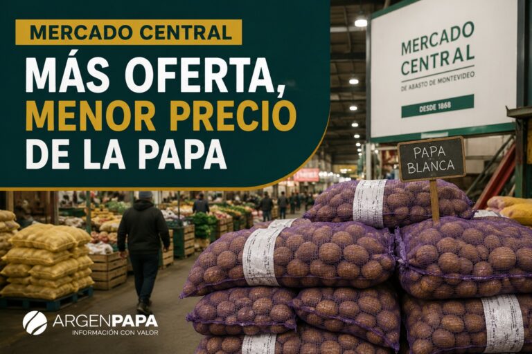 Argentīna: Pieaugošais piedāvājums paātrina kartupeļu vairumtirdzniecības cenu kritumu Buenosairesas centrālajā tirgū