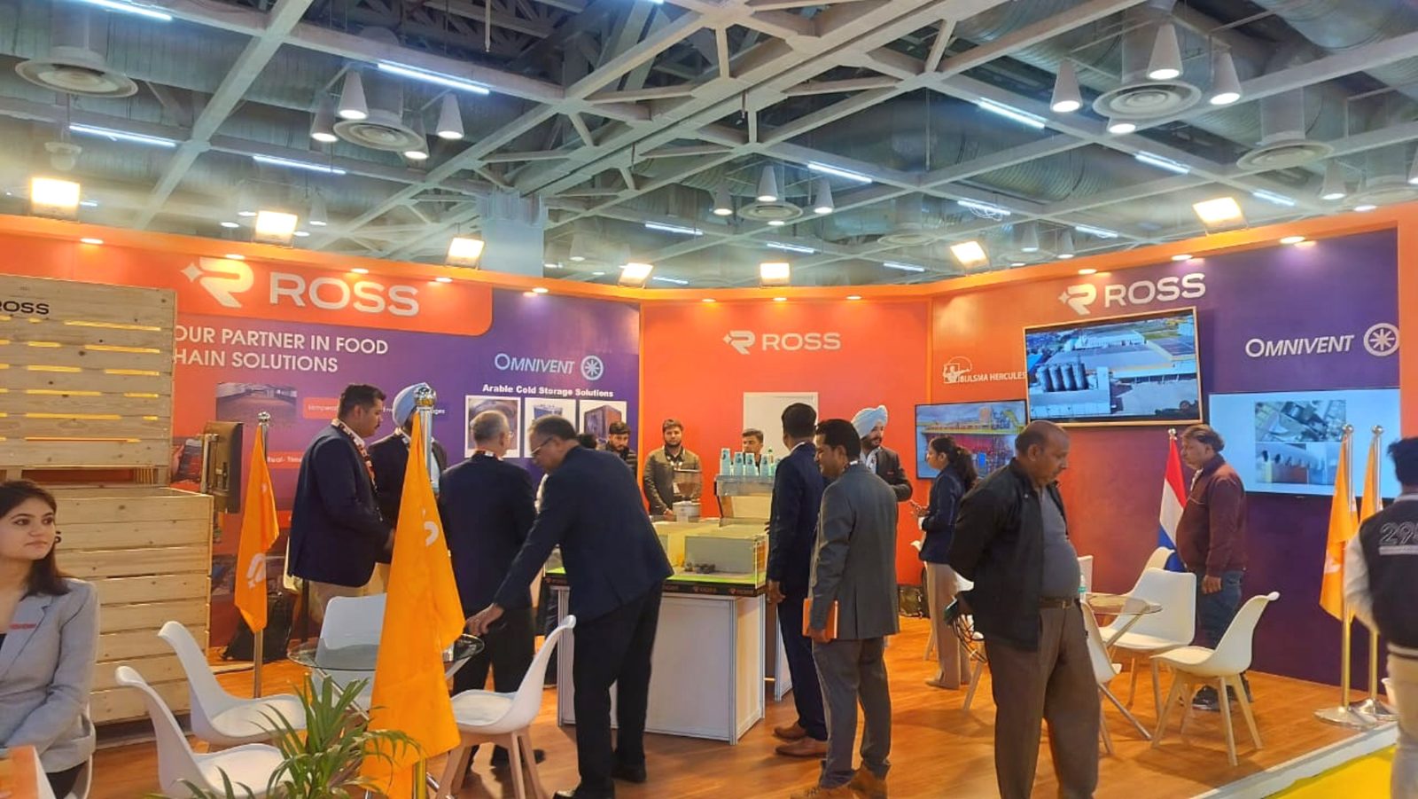 The ROSS and Netherlands-based Omnivent stands at GPS 2025: potato storage solutions.