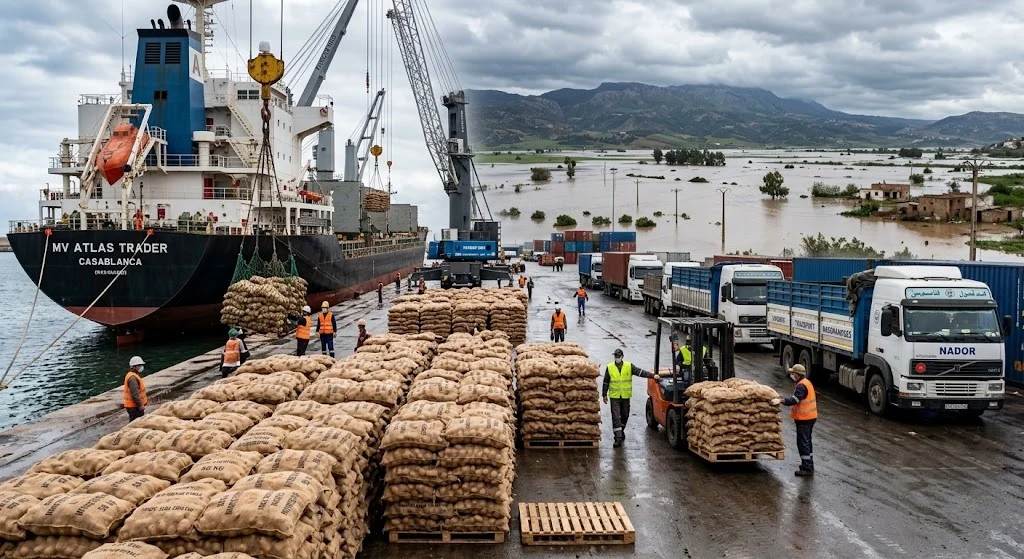 Las importaciones de patatas de consumo de Marruecos alcanzan un récord: las inundaciones en el norte son la causa.