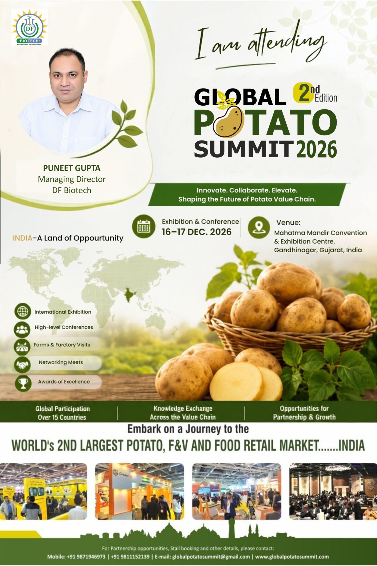 Puneet Gupta e DF Biotech promuoveranno il dialogo tra agro-biotecnologie al Global Potato Summit 2026.