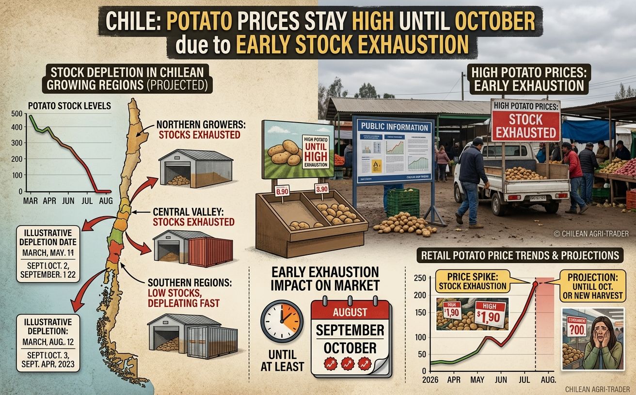 Chile: early stock exhaustion keeps potato prices high until at least October