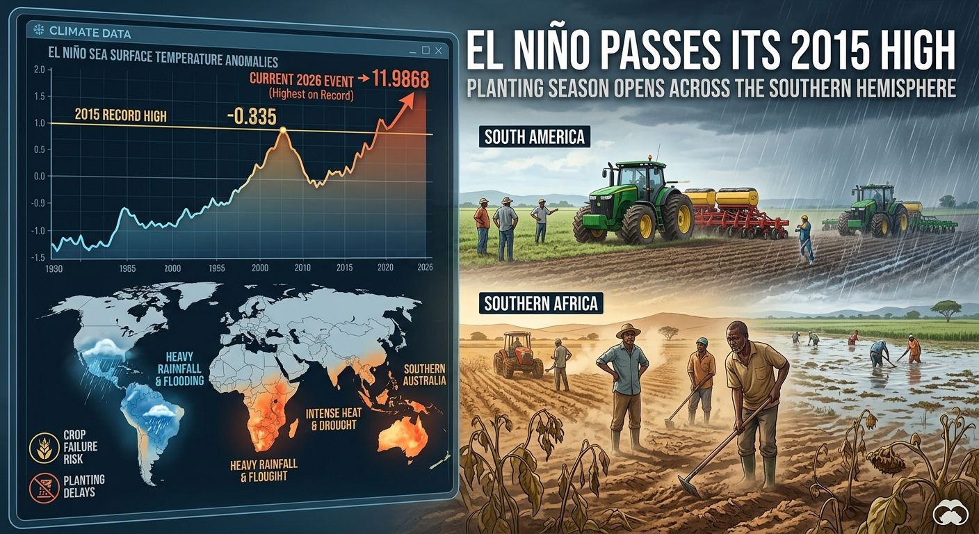 El Niño passes its 2015 high as planting season opens across the southern hemisphere