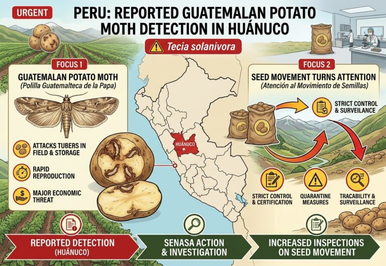 Peru: reported Guatemalan potato moth detection in Huánuco turns attention to seed movement