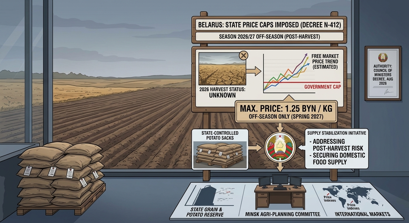 Belarus: state caps potato prices for the 2026/27 off-season before the harvest is known