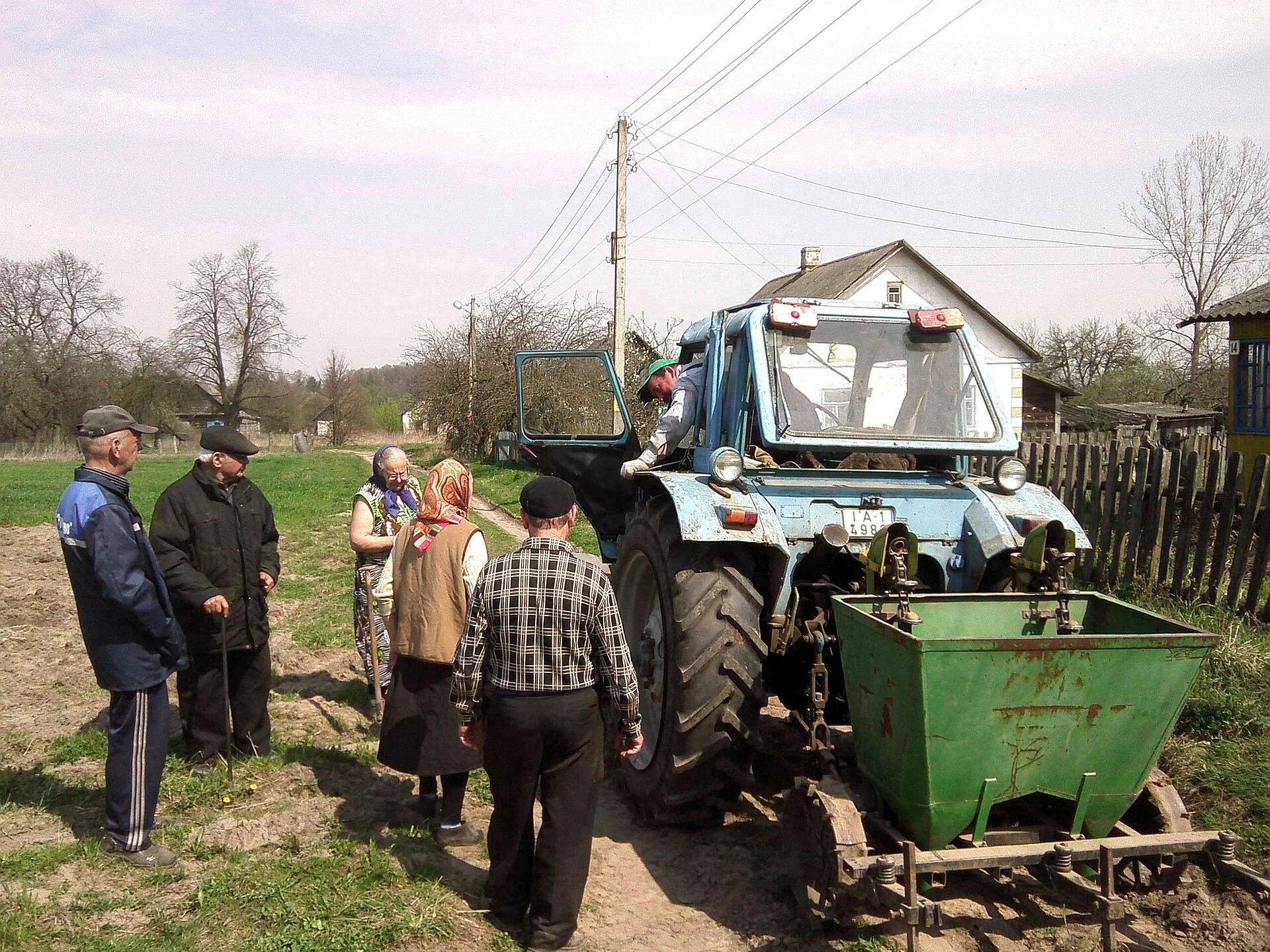 A potato planter in the village of Klepachi, Belarus