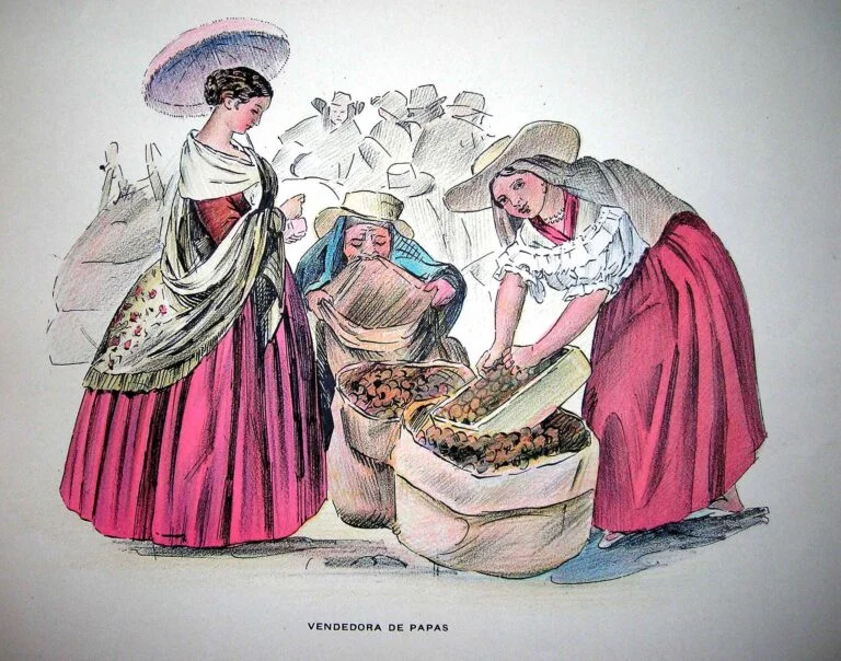 Potato sellers, a painting by the Colombian artist Ramón Torres Méndez