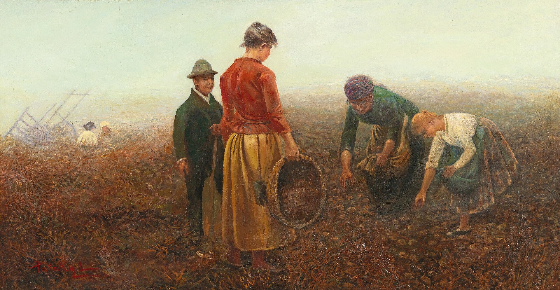 The Potato Harvest, a painting by the Hungarian artist László Pataky