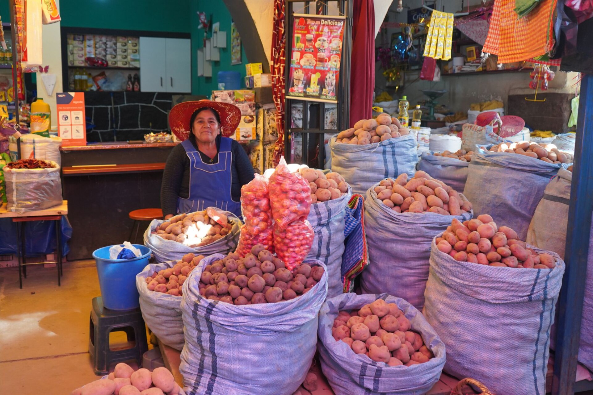 Potatoes at a market