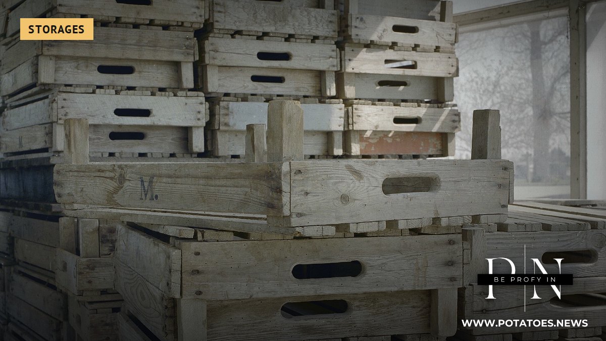 Global: As Little as 15% of Fan Air Reaches the Far End of Box Stores as Bulk Storage Wins on Cost 1 Wooden potato boxes in a store at Zuidland, Netherlands